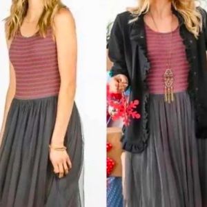 Matilda Jane T'was The Night - Dress Gray/Red - Small